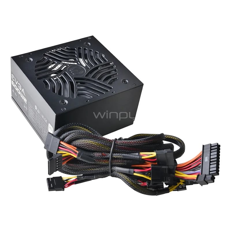 Fuente de Poder EVGA 600 W2 de 600 Watts (Certificado 80+ White, ATX)