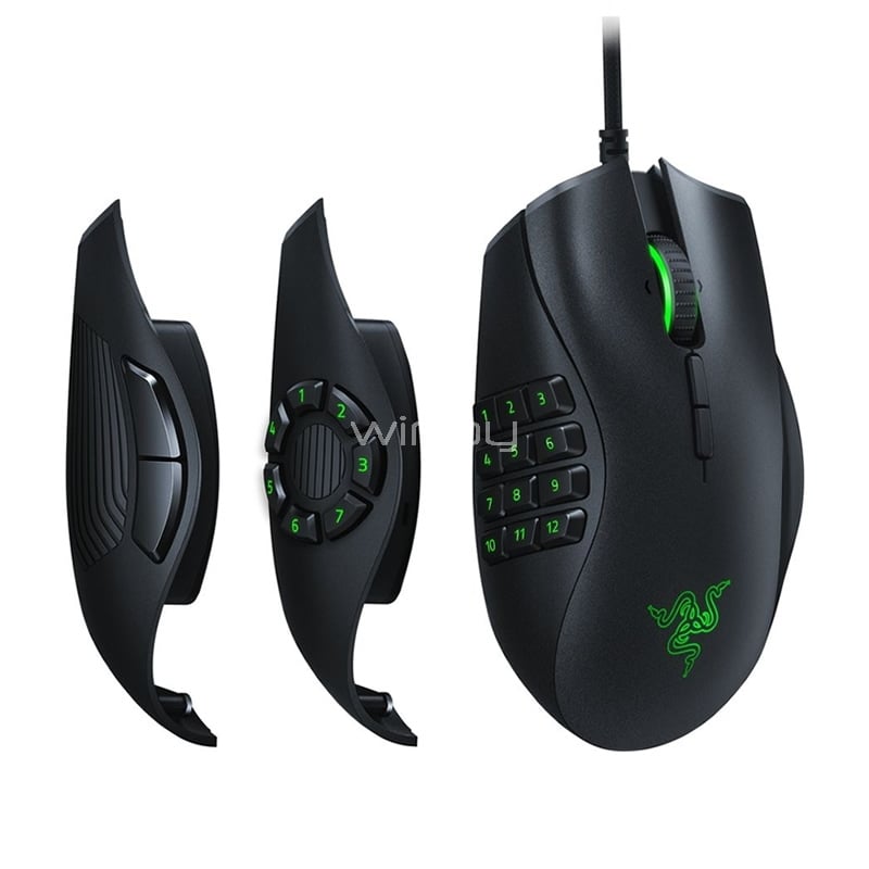 Mouse Gamer Razer Trinity con Lateral Intercambiable (16.000dpi, 9/14/19 Botones, RGB, Negro)