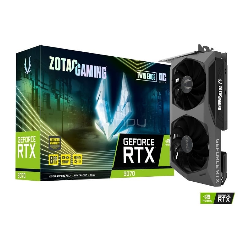 Tarjeta de Video ZOTAC GAMING GeForce RTX 3070 Twin Edge OC de 8GB