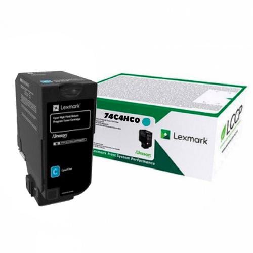 Cartucho de Tóner Lexmark 74C4HC0 (Alto Rendimiento, 12000 páginas, Color Cian)