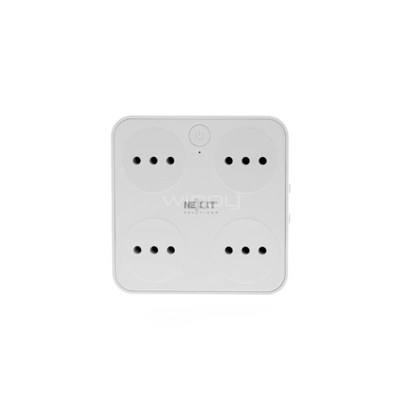Enchufe inteligente Nexxt 4 salidas Wi-Fi 220V (4x tomacorriente, 4x USB, Wi-Fi)