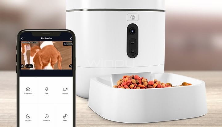dispensador inteligente de alimento para mascotas nexxt (conexión wi-fi y cámara integrada)
