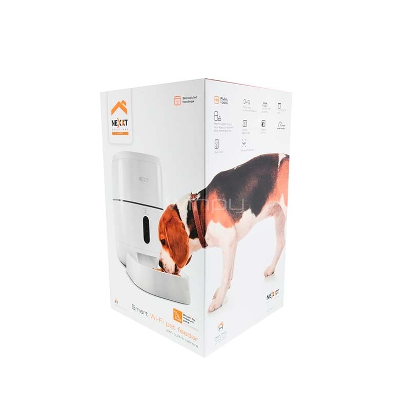 Dispensador inteligente de alimento para mascotas Nexxt (conexión Wi-Fi y cámara integrada)