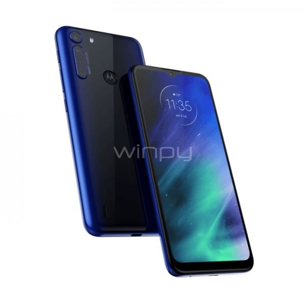 Celular Motorola Moto One Fusion (OctaCore, 4GB RAM, 128GB Internos, Cámara Cuádruple, Android 10, Azul)