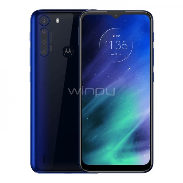 Celular Motorola Moto One Fusion (OctaCore, 4GB RAM, 128GB Internos, Cámara Cuádruple, Android 10, Azul)