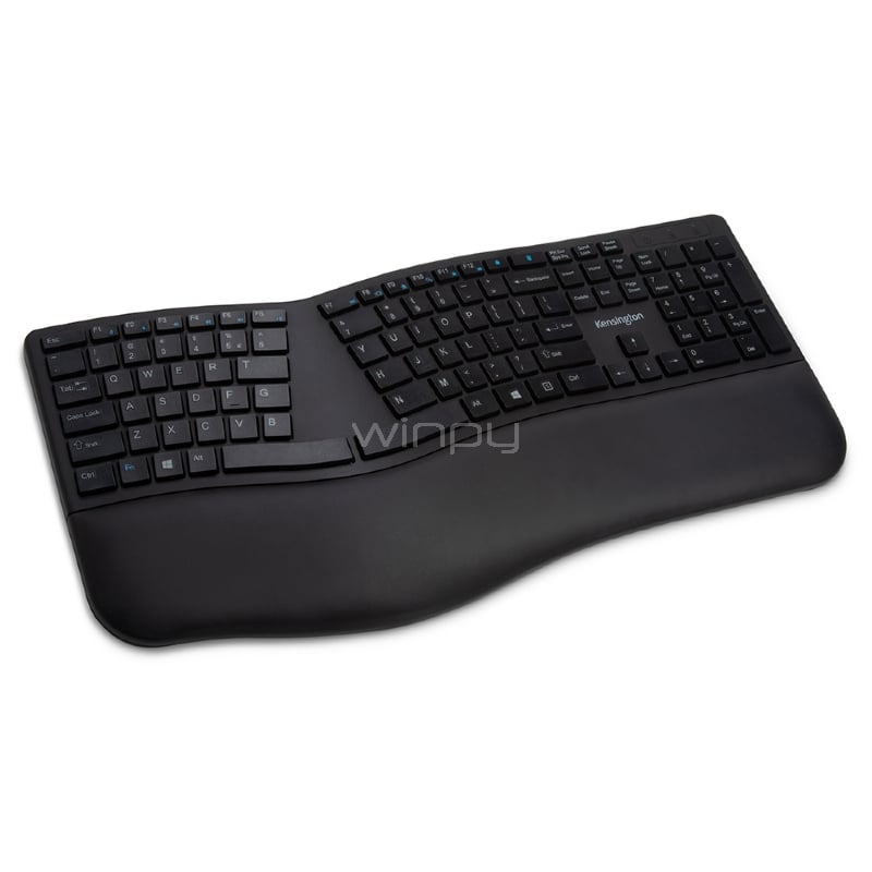 Teclado Kensington Pro Fit Ergonómico (Inalámbrico, Español, Negro)