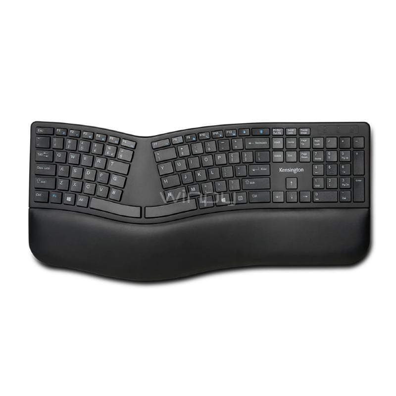 Teclado Kensington Pro Fit Ergonómico (Inalámbrico, Español, Negro)