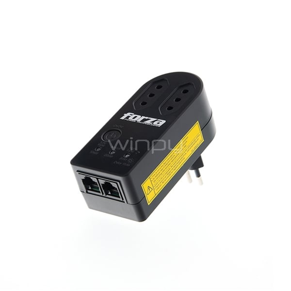 Protector de Voltaje Forza Zion FVP-1202N-C (2 Enchufes, 1500W, 220V, Negro)