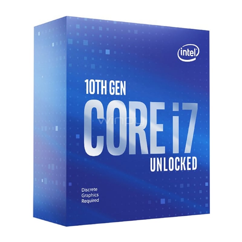 Procesador Intel Core i7-10700KF (LGA1200, 8 Cores, 16 Hilos, 3.80/5.10GHz, Desbloqueado, Sin Video)