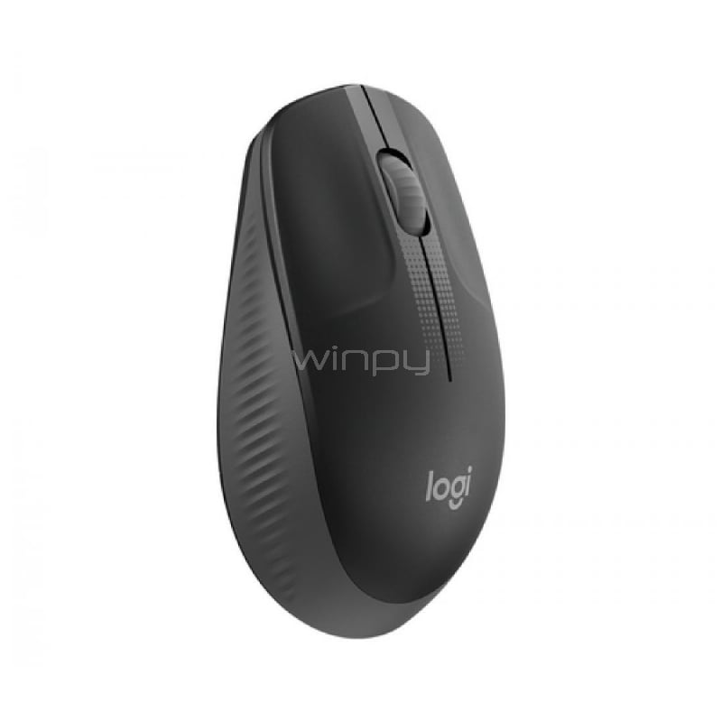 Mouse Logitech Inalámbrico M190 (1000 dpi, Receptor USB, Color Charcoal, 3 Botones, Pila AA)