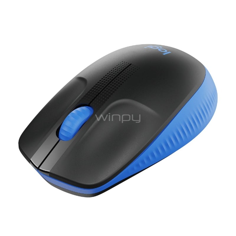 Mouse Logitech Inalámbrico M190 (1000 dpi, Receptor USB, Color Azul, 3 Botones, Pila AA)