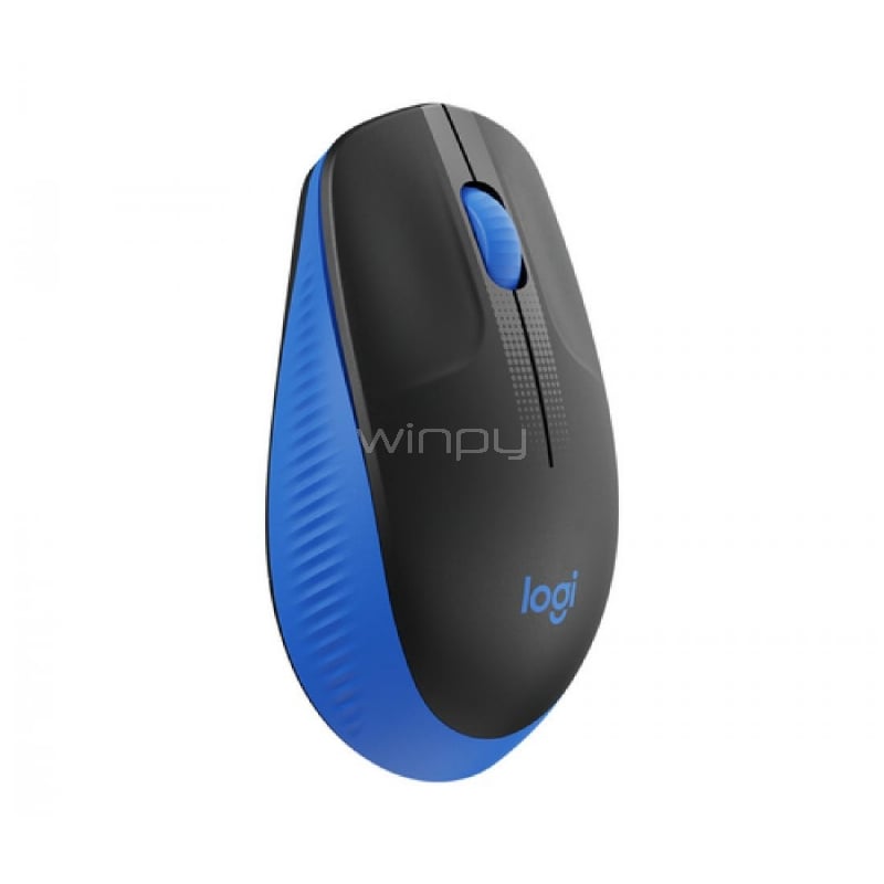 Mouse Logitech Inalámbrico M190 (1000 dpi, Receptor USB, Color Azul, 3 Botones, Pila AA)