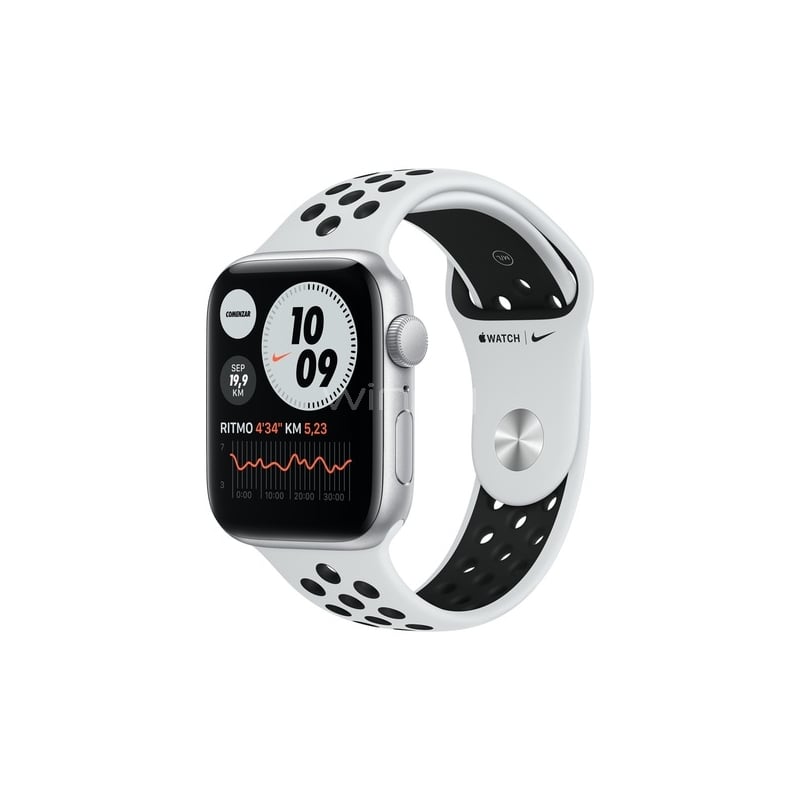 SmartWatch Apple Watch Nike SE GPS (44mm, Case color Plata de Aluminio, Correa Nike Negra Deportiva)