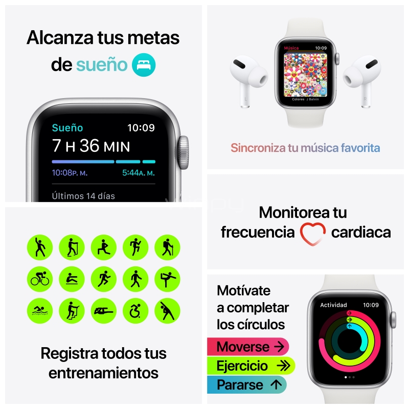 SmartWatch Apple Watch SE GPS (40mm, Case Dorado de Aluminio, Correa Rosada Sport)