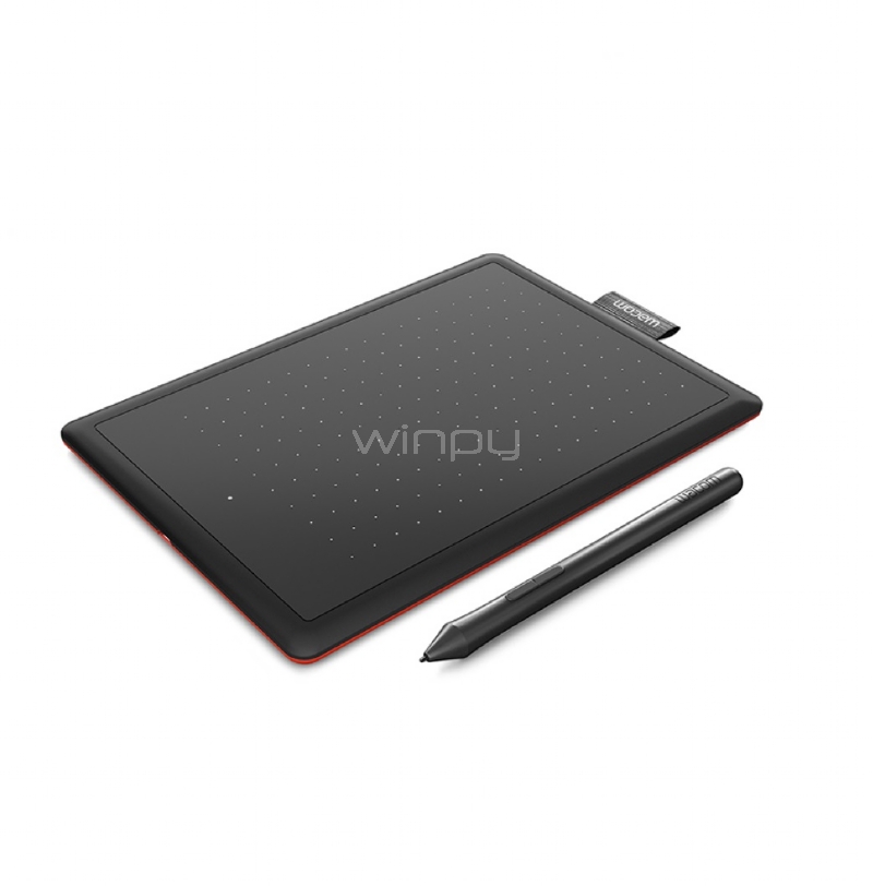 tableta digitalizadora one by wacom (pequeño, lápiz, usb, rojo)