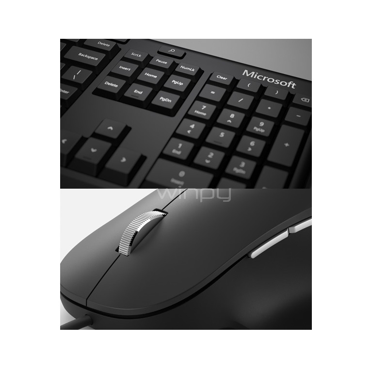 Kit Teclado y Mouse Microsoft Ergonomic Desktop (USB 2.0, Negro)