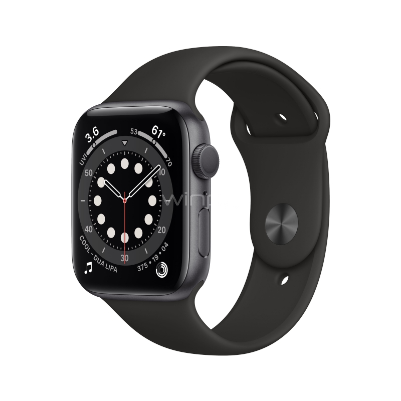SmartWatch Apple Watch S6 GPS (44mm, Case Gris Espacial, Correa Deportiva Negra)