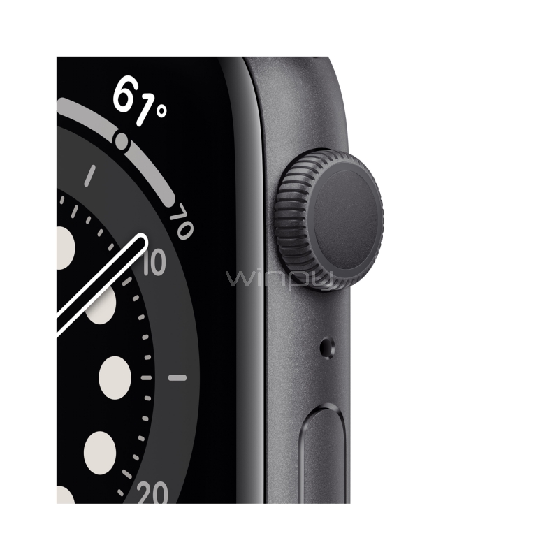 SmartWatch Apple Watch S6 GPS (44mm, Case Gris Espacial, Correa Deportiva Negra)