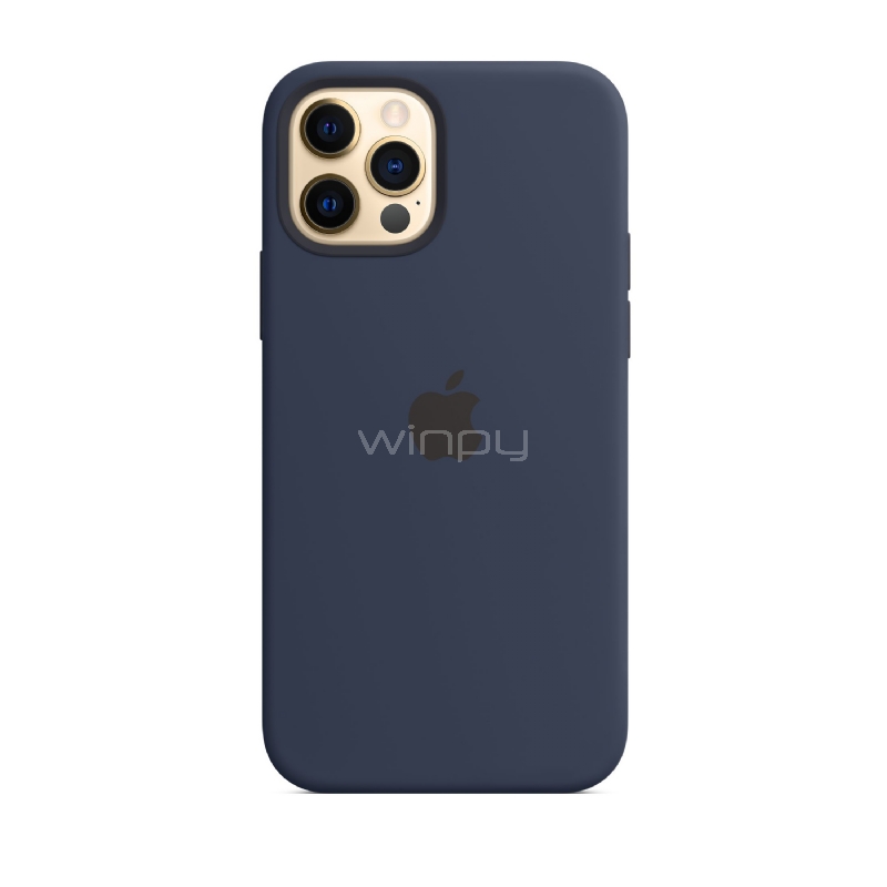 Funda de Silicona Apple para iPhone 12 y iPhone 12 Pro (MagSafe, Azul Marino)