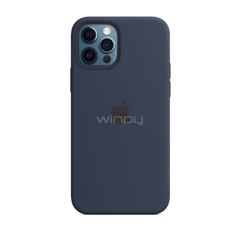 Funda de Silicona Apple para iPhone 12 y iPhone 12 Pro (MagSafe, Azul Marino)
