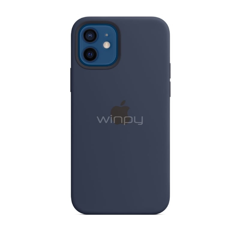 Funda de Silicona Apple para iPhone 12 y iPhone 12 Pro (MagSafe, Azul Marino)