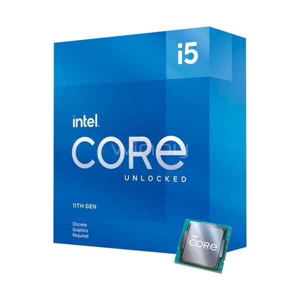 Procesador Intel Core i5-11600KF Rocket Lake (LGA1200, 6/12 Cores, 3.9/4.9 GHz, Sin Video)