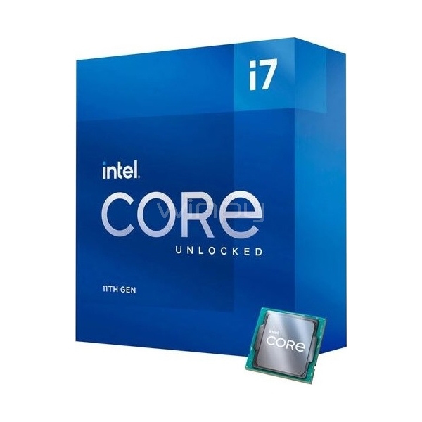 Procesador Intel Core i7-11700K Rocket Lake (LGA1200, 8/16 Cores, 3.6/5.0 GHz, Desbloqueado)