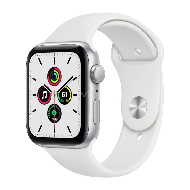 SmartWatch Apple Watch SE GPS (44mm, Case Plateado Aluminio, Correa Blanca Deportiva)