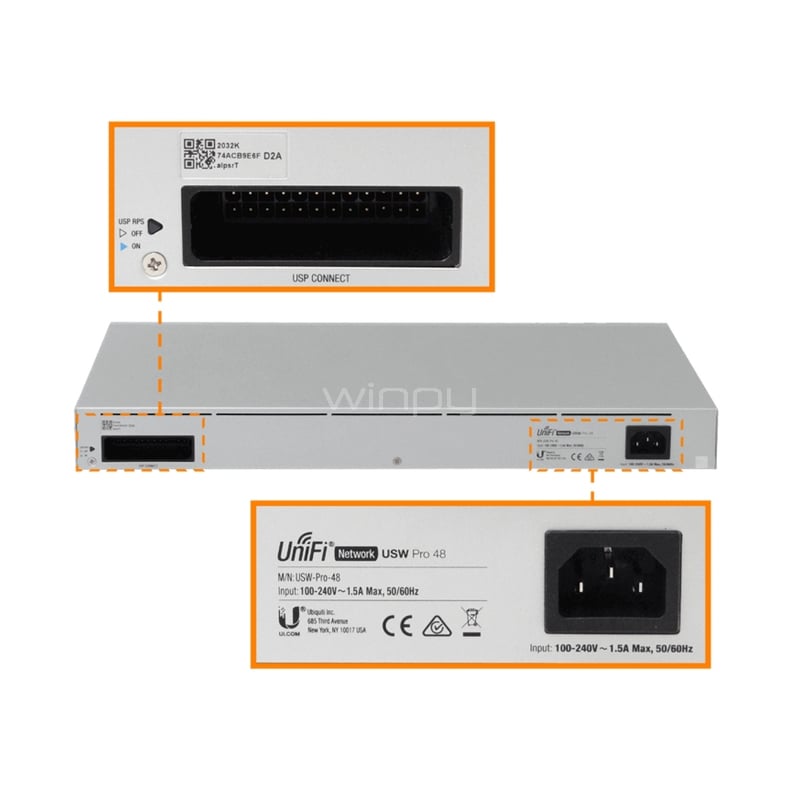 Switch Ubiquiti UniFi PRO 48 (Rack48-1000, 4-SFP+10G, opc-RPS RS232)