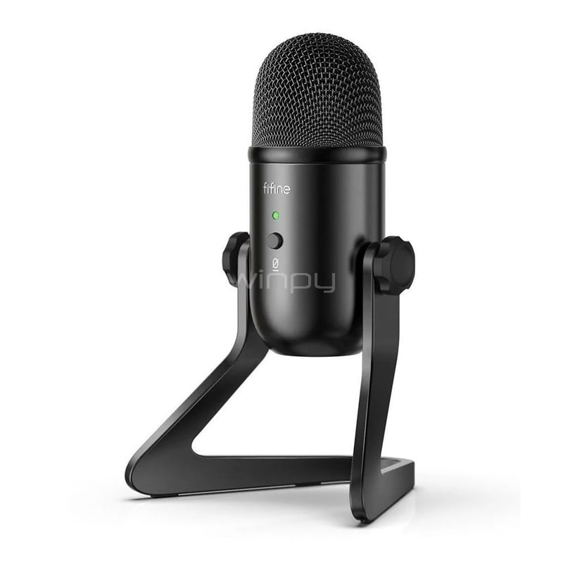 micrófono de condensador gamer fifine 678 (cardioide, usb, negro)
