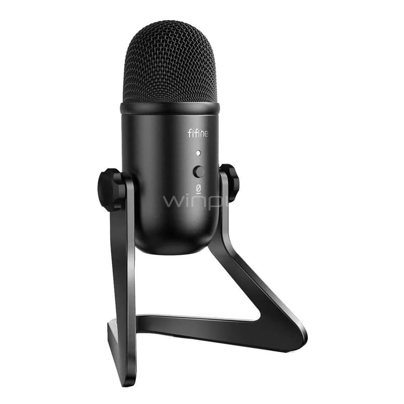 micrófono de condensador gamer fifine 678 (cardioide, usb, negro)