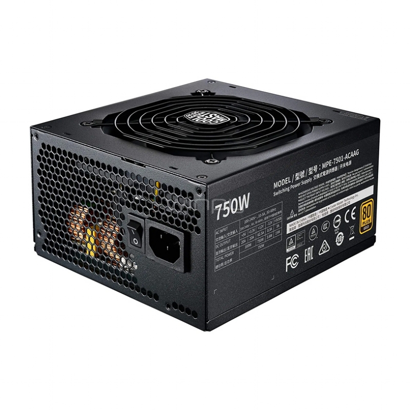 Fuente de Poder Cooler Master MWE V2 de 750W (Certificada 80+ Gold, ATX)