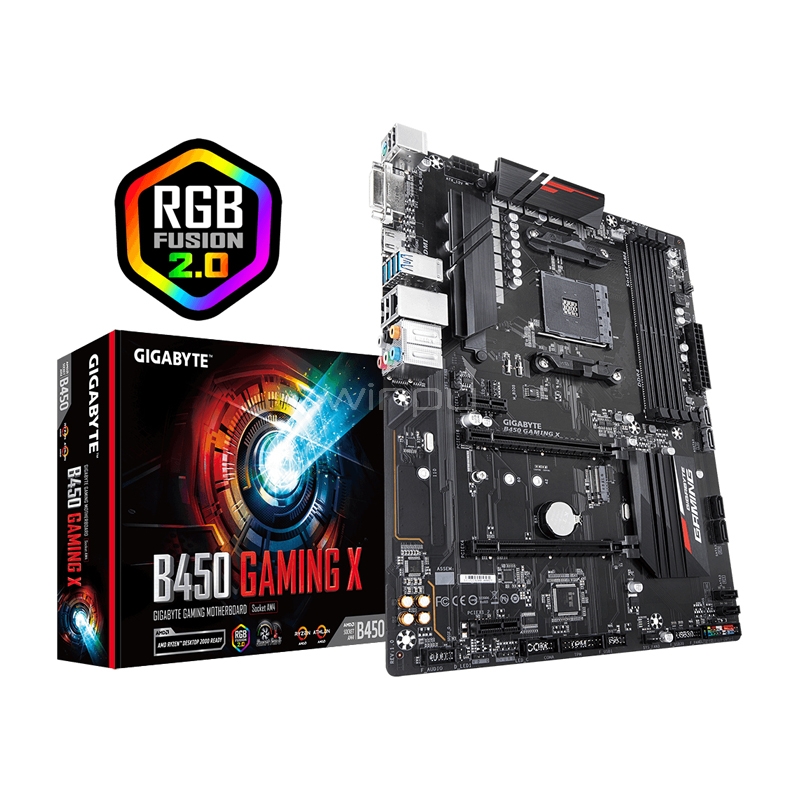 Placa Madre Gigabyte B450 Gaming X (AM4, DDR4 2133/3600MHz, M.2 x1