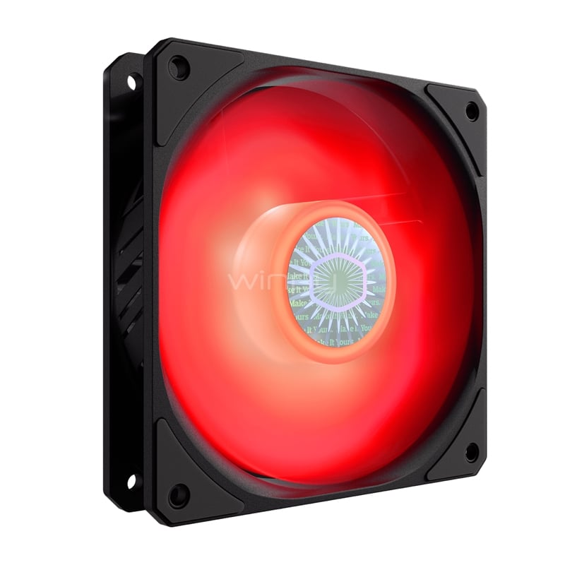 ventilador cooler master sickleflow red (120mm, pwm, 4 pines, negro/rojo)
