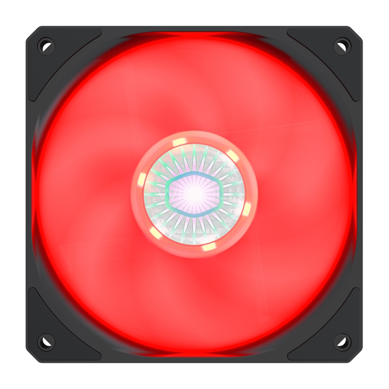 ventilador cooler master sickleflow red (120mm, pwm, 4 pines, negro/rojo)