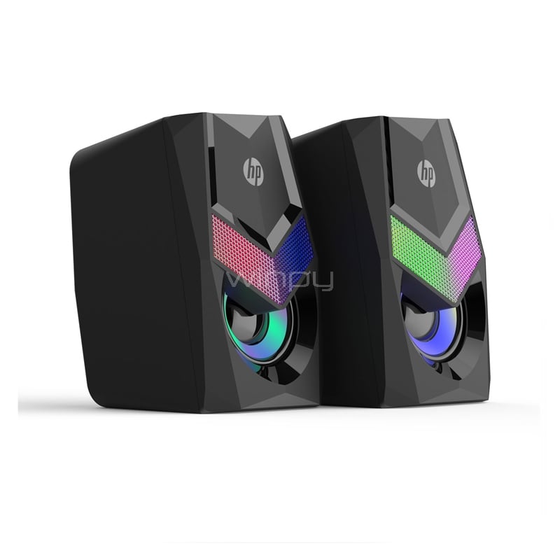 Parlantes Gamer HP DHE-6000 para PC (RGB, Jack 3.5mm, USB, Negro)