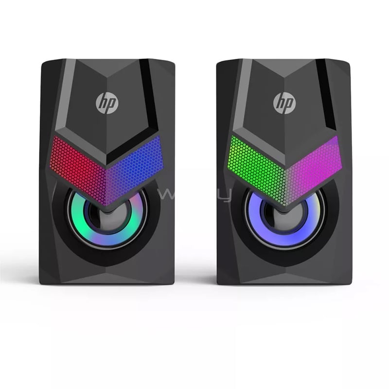 Parlantes Gamer HP DHE-6000 para PC (RGB, Jack 3.5mm, USB, Negro)