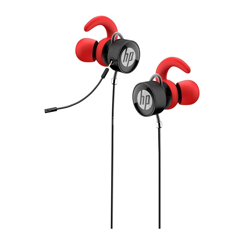 Auriculares intraurales HP DHE-7004 (Jack 3.5mm, Micrófono Desmontable, Negro/Rojo)