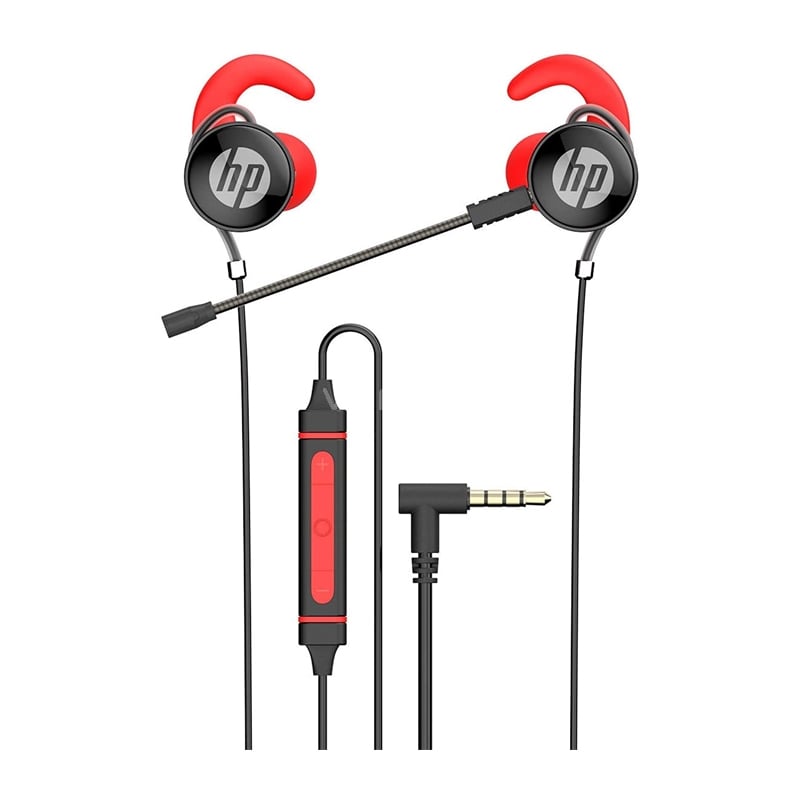 Auriculares intraurales HP DHE-7004 (Jack 3.5mm, Micrófono Desmontable, Negro/Rojo)
