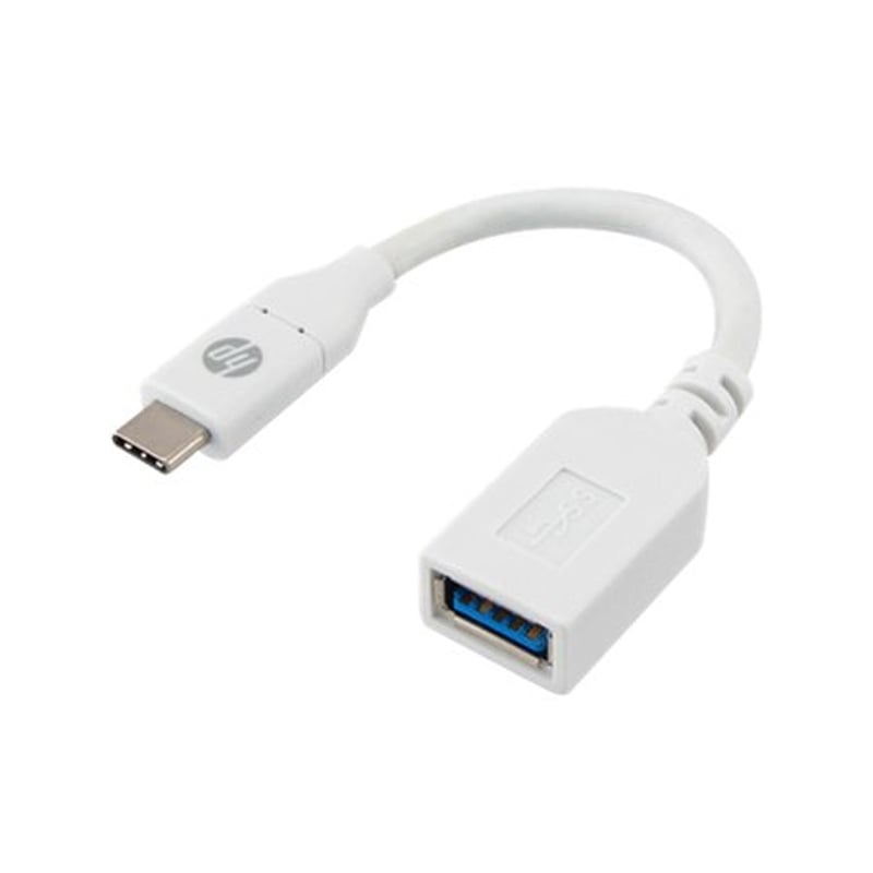 Cable Adaptador de USB-C A USB 3.0 Hembra HP DHC-CT105 (10cm, Blanco)