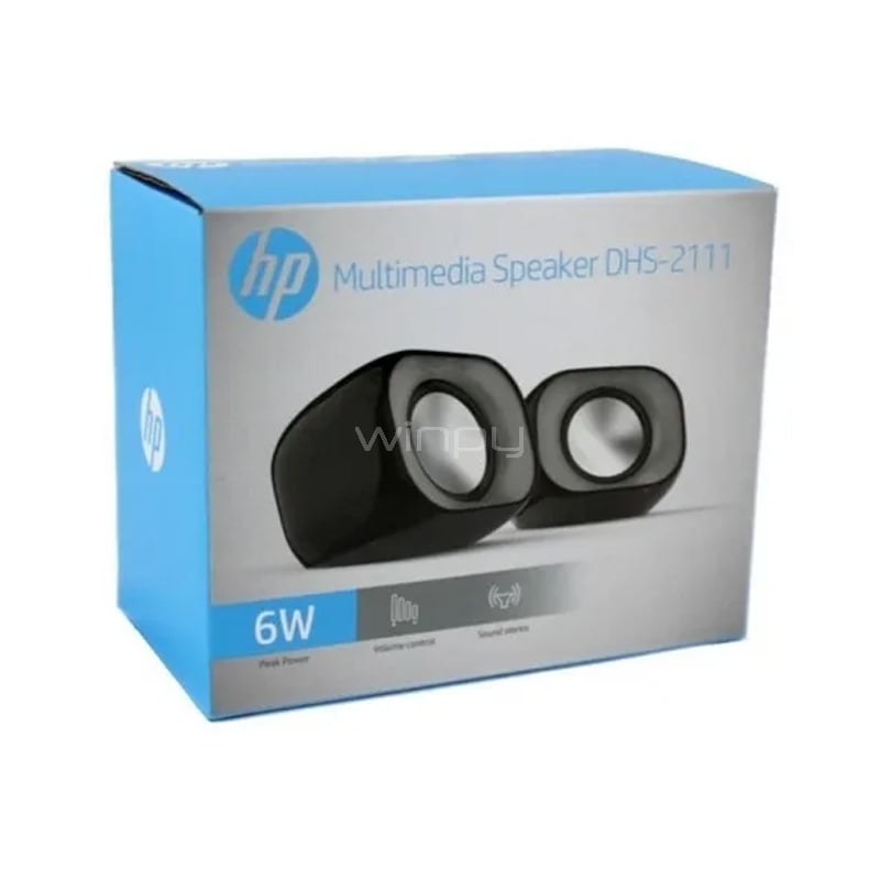 Parlantes HP DHS-2111 (Jack 3.5mm, 6 Watts, Negro)