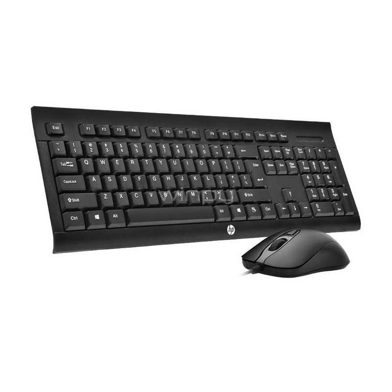 Kit Teclado y Mouse HP KM100 (USB, DPI Ajustable, Español, Negro)