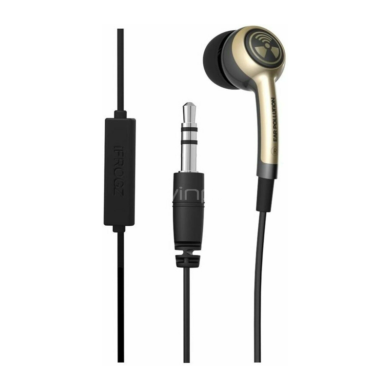 Auriculares iFrogz EarPollution In Ear con Micrófono (Jack 3.5mm, Dorado)