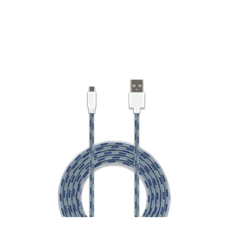 Cable Trenzado Bits de USB a Micro-USB (90cm, Gris/Azul)