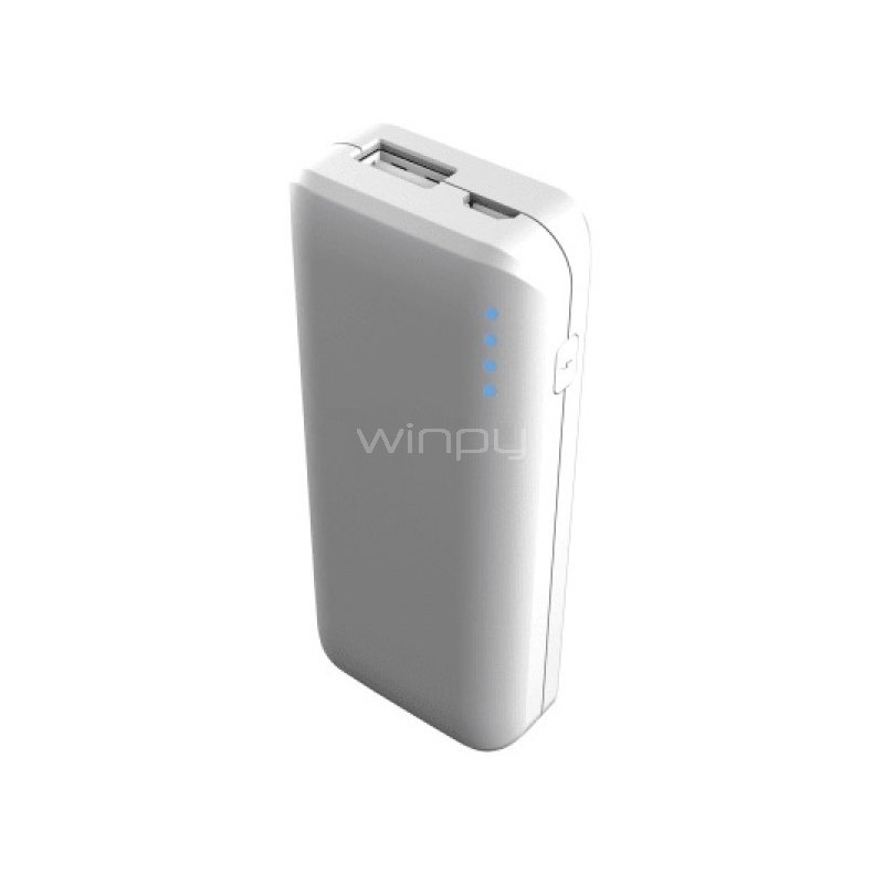 Batería Portátil Externa Gems de 4000mAh (USB-A/Micro USB, Blanco)