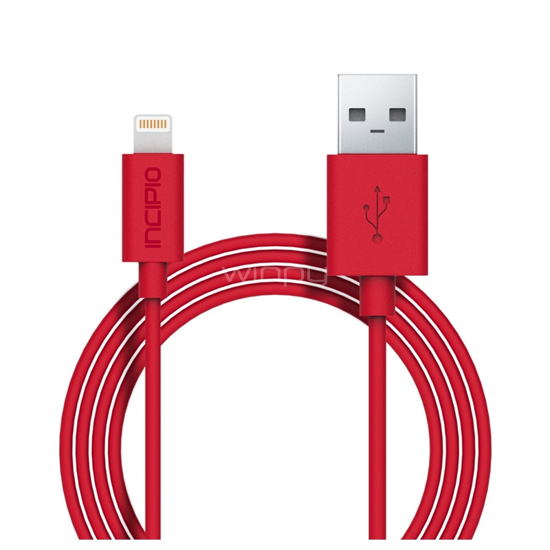 Cable Incipio de Lightning a USB (1.0 Metro, Rojo)