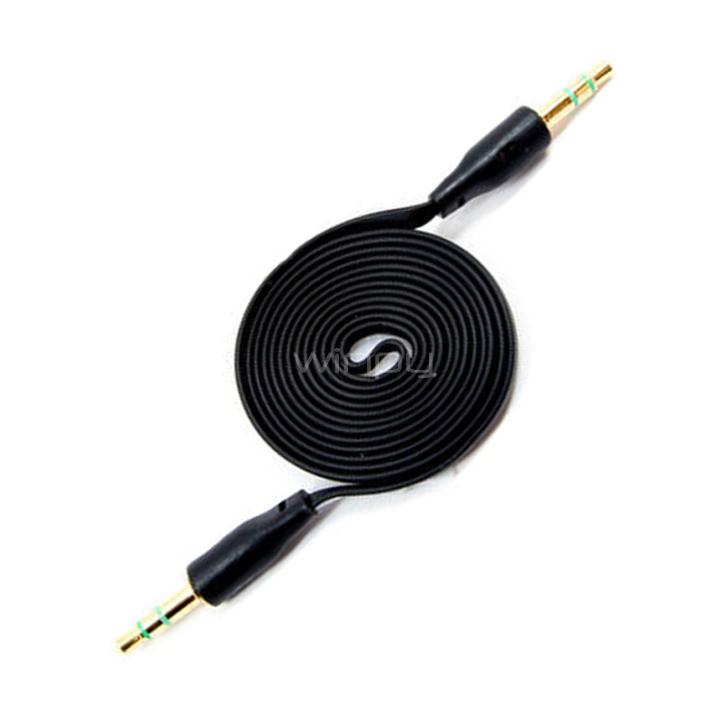 Cable de Audio Gems AUX  (Jack 3.5mm, 1 Metro, Negro)