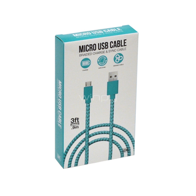 Cable Gems de Micro USB a USB (0.9 Metros, Verde)