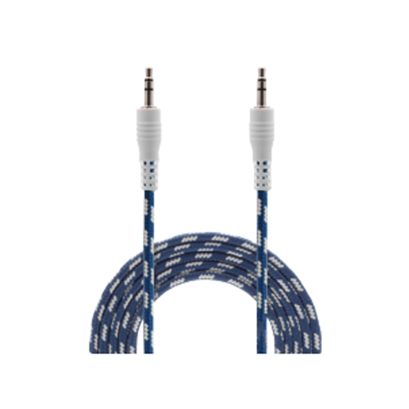 Cable de Audio Bits AUX de 90cm (Jack 3.5mm, Gris y Azul)