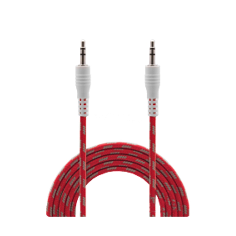 Cable de Audio Bits AUX (Jack 3.5mm, 90cm, Gris Rojo)